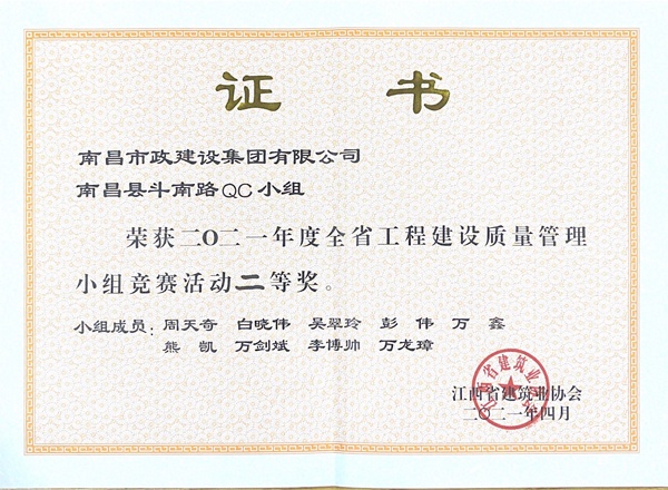 市政建設榮獲2021年省工程建設質(zhì)量管理小組競賽活動二等獎6001.jpg